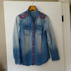 Denim snap shirt